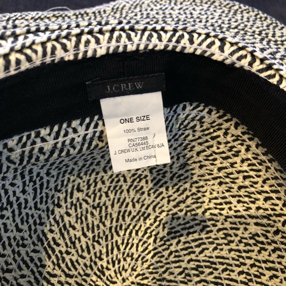 JCREW Black and white woven beach hat - Picture 2 of 4